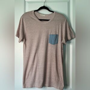 Marine Layer Men’s Ortega Pocket Tee Red White Stripes (Size M/L)